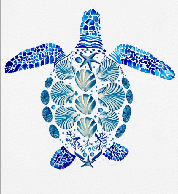 Sea Turtle Marine Mosaic